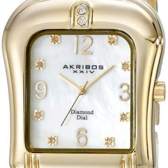 AKRIBOS XXIV Women's Quartz Buckle Bracelet WATCH GOLD NWT - Picture 5 of 5